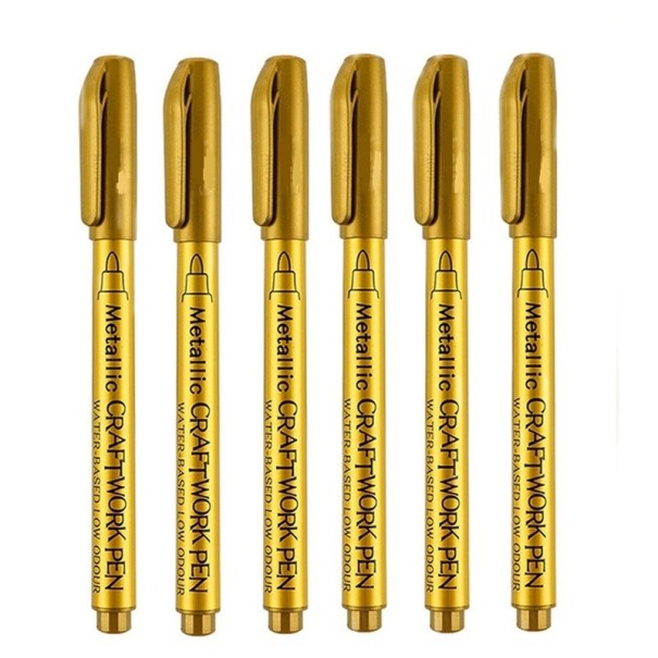 Juego de marcadores 6 piezas dorado