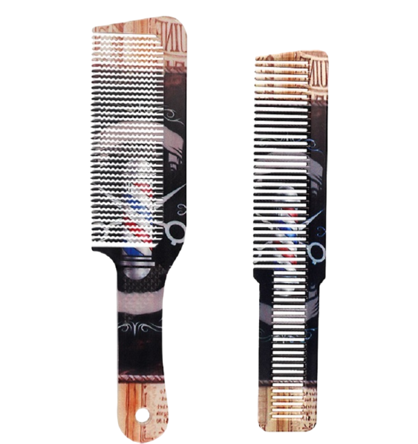 Juego de peines planos para cortar y desenredar el cabello Peine con puntas onduladas Peine plano para cortar cabello 2 unidades 1