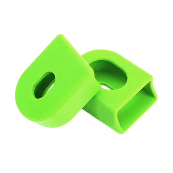 Juego de protectores de silicona para manivela de bicicleta, 2 piezas Fundas protectoras para brazo de manivela de bicicleta Material duradero Fácil de instalar Protección contra daños verde