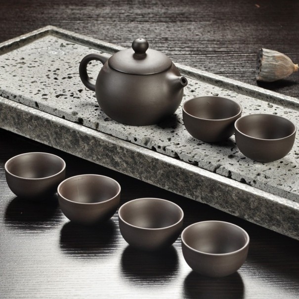 Juego de té de cerámica 7 piezas C117 negro 1