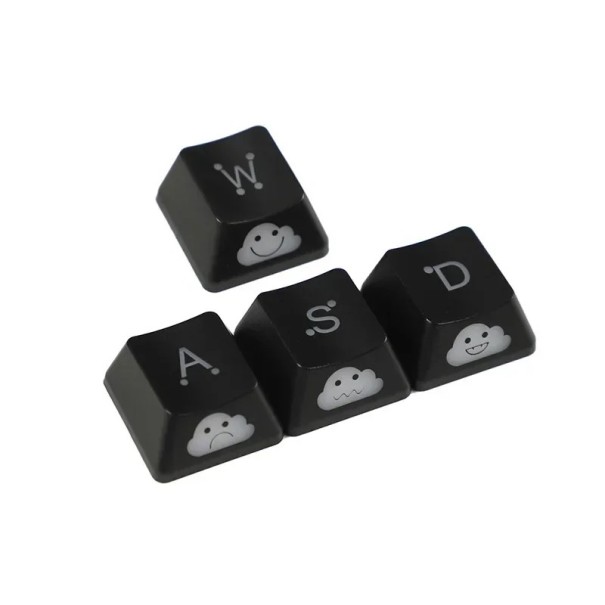 Juego de teclas WASD diseño adorable retroiluminadas compatible con MX Switch negro para teclado mecánico juego y personalización 1