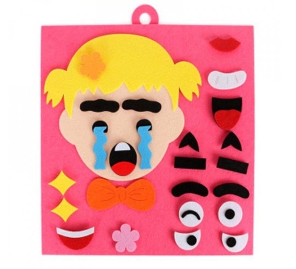 Juego infantil de hacer caras rosa