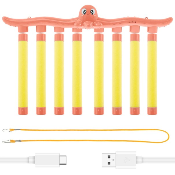 Juego interactivo con varillas que caen 8 piezas Juguete de plástico recargable Desarrolla la percepción y la coordinación Juego de reacción rápida para niños rosa