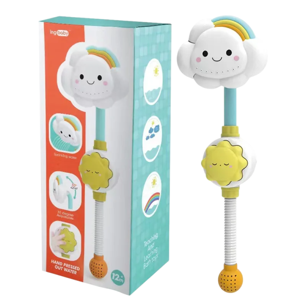Juguete de baño 15,5 x 48 cm Ducha con botón Nube Interactiva Baby Shower Bañera Jugar con agua Juguete de baño acuático 1