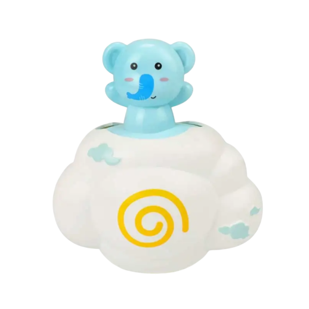 Juguete de baño para ducha de 8 x 12,5 x 14,5 cm con forma de nube y elefante, juguete acuático para niños, divertido baño para bebés, bañera, lavado lúdico. 1