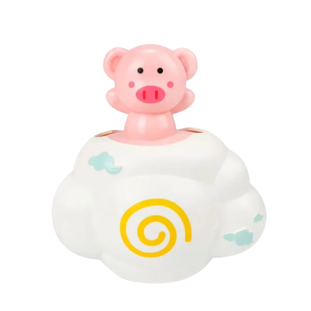 Juguete de baño para ducha infantil 8 x 12,5 x 14,5 cm Nube con cerdo Juguete interactivo Bañera Diversión para niños Juguete acuático 1