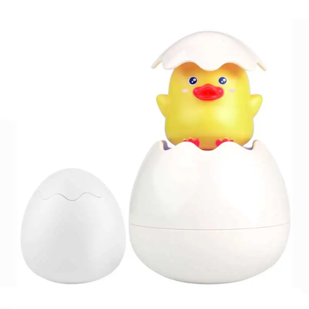 Juguete de ducha de baño de 9 x 14 cm Juguete interactivo en forma de huevo con patito Juguete de baño para niños Bañera Jugando con agua 1