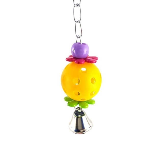 Juguete de pájaro colgante con campana amarillo Juguete de pájaro colgante con campana amarillo