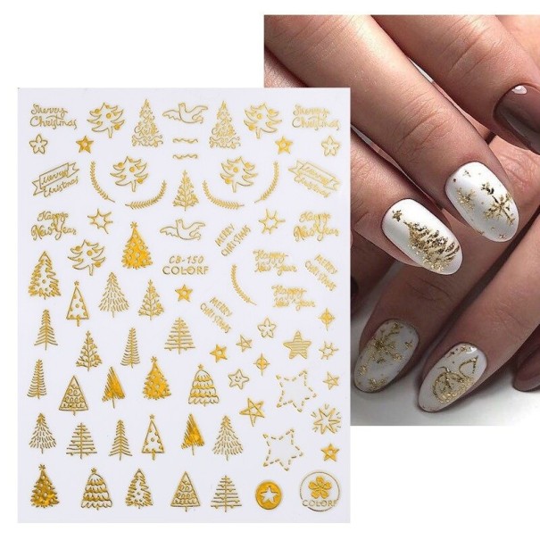 Jul 3D nagelklistermärken N982 4