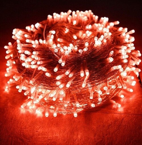 Jul LED-kedja 50 m röd