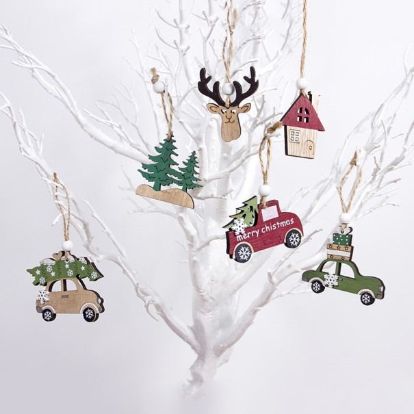 Juldekoration i trä 3 st