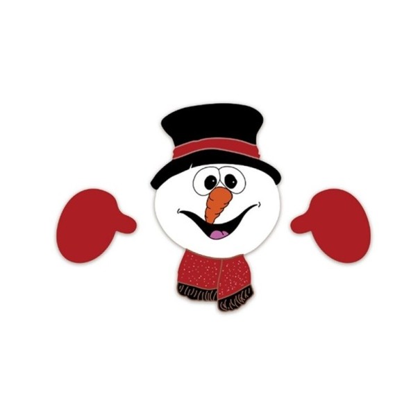Juledekoration på hegnet snemand 1