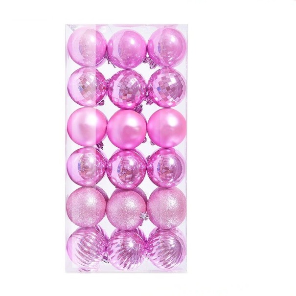 Julekugler 36 stk. 4 cm rosa