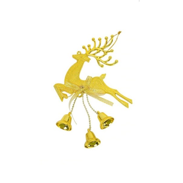 Julepynt hjort med klokker guld