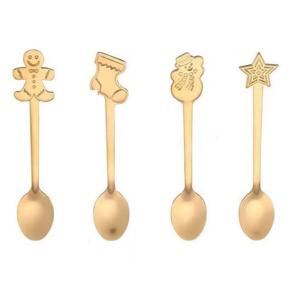 Juleskeer 4 stk. guld
