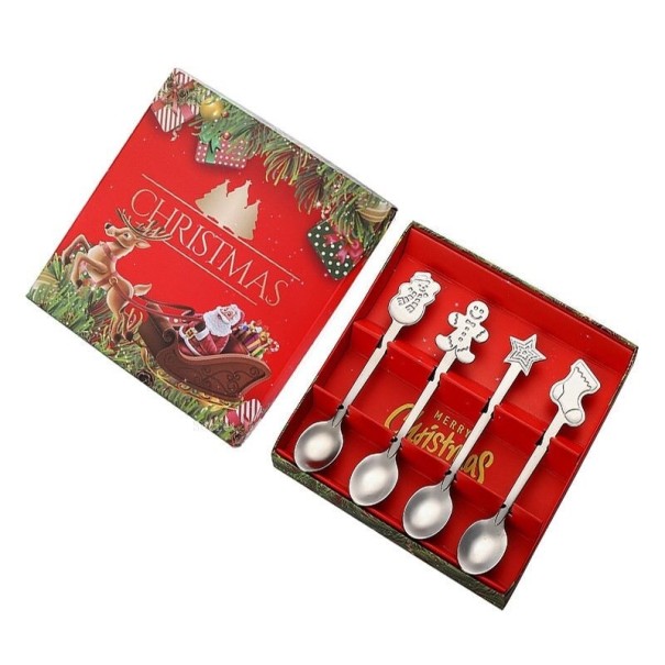 Julskedar i presentask 4 st N990 silver