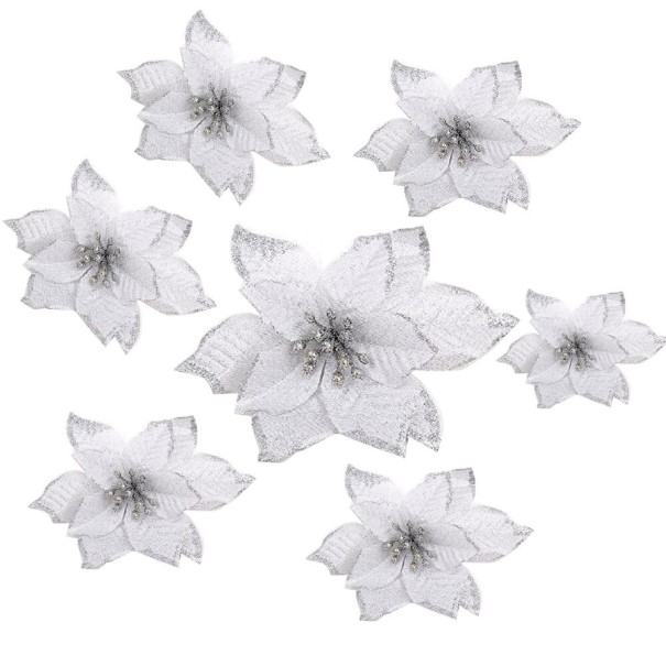 Julstjärna till granen 10 st silver