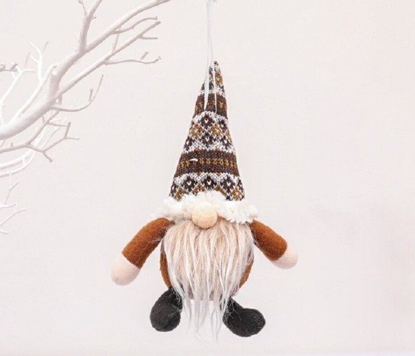 Jultomte prydnad brun