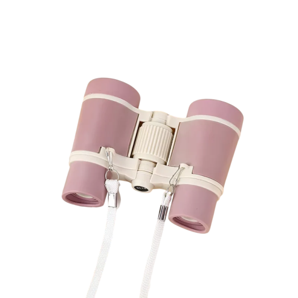 Jumelles pour enfants 30mm Objectif Jumelles compactes pour enfants 11 x 8,8 x 4 cm Jouet d'extérieur Observation de la nature Outil éducatif rose