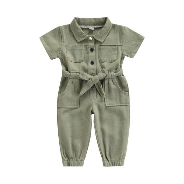 Jumpsuit för flickor T2631 armégrön 4