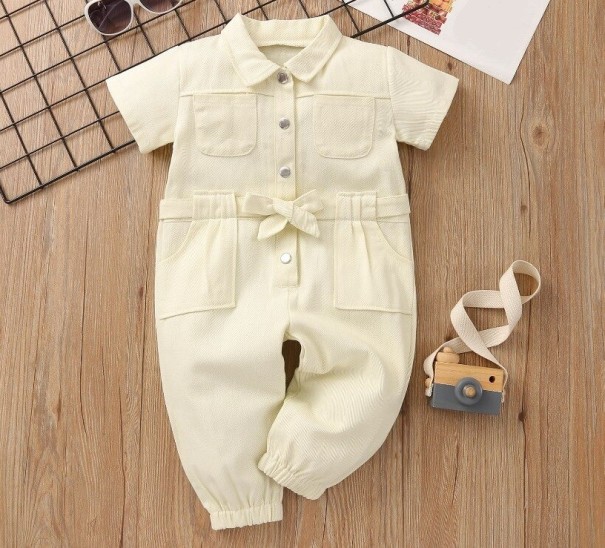 Jumpsuit för flickor T2649 krämfärgad