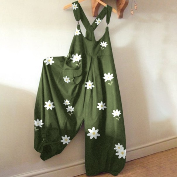 Jumpsuit för kvinnor med prästkragar armégrön XL