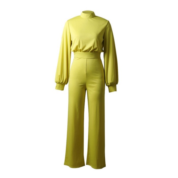 Jumpsuit för kvinnor med puffade ärmar A2159