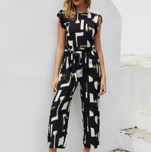 Jumpsuit för kvinnor med volanger, svart