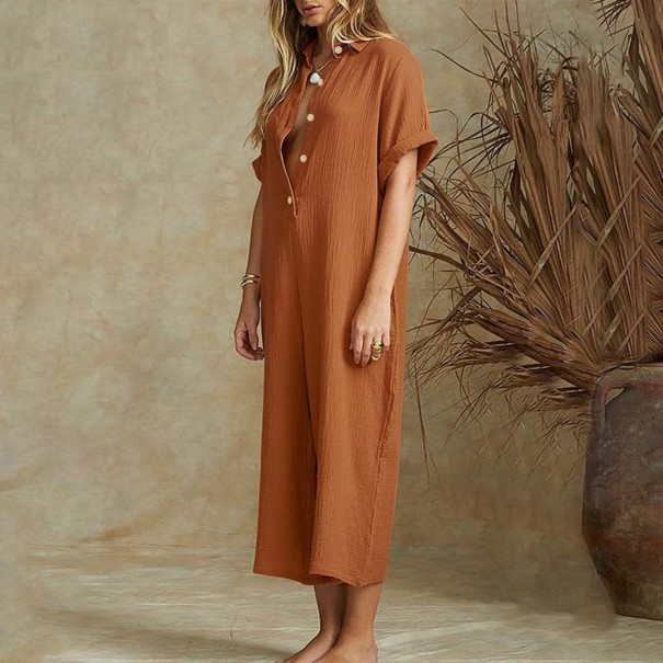 Jumpsuit med lös skjorta för kvinnor