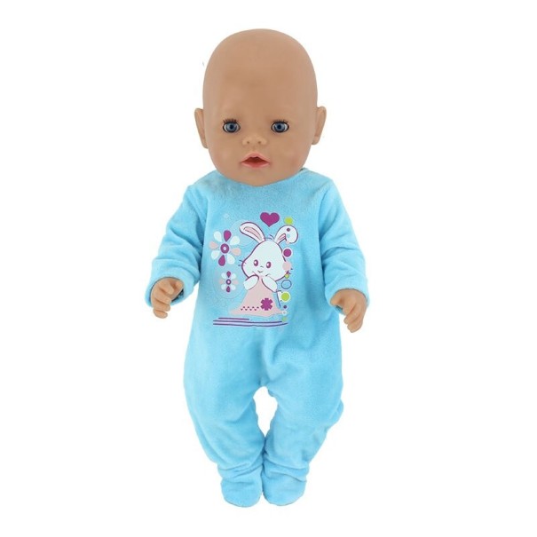 Jumpsuit voor pop A410 lichtblauw