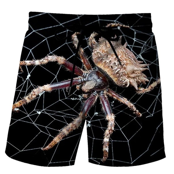 Jungen Badeshorts mit Spinnenmotiv und Taschen Polyester Schnell trocknend Sommer Badehose für Strand und Pool 12