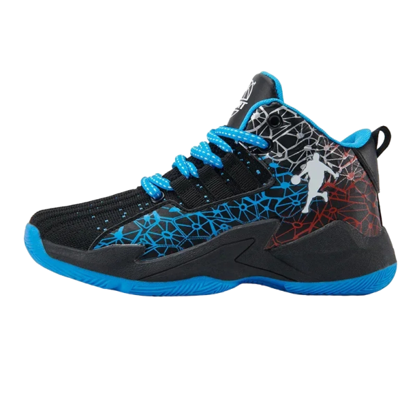 Jungen-Basketball-Sneaker, rutschfeste Basketballschuhe, Jungen-Sport-Sneaker V315 schwarz-blau 37