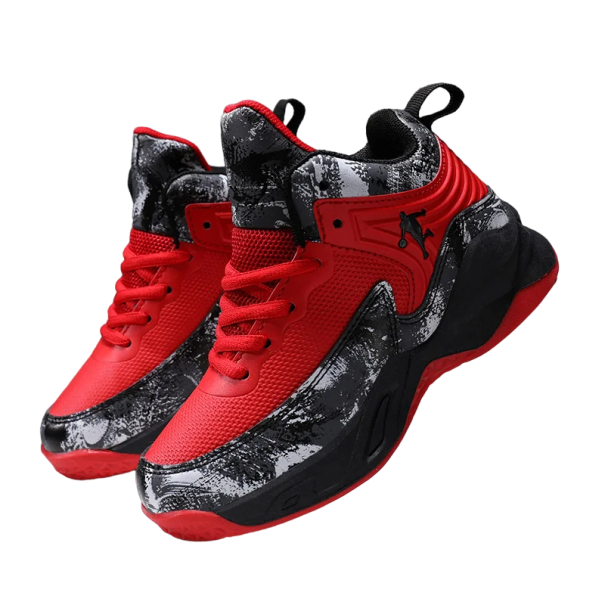 Jungen-Basketball-Sneaker, rutschfeste Basketballschuhe, Jungen-Sport-Sneaker V316 rot 32