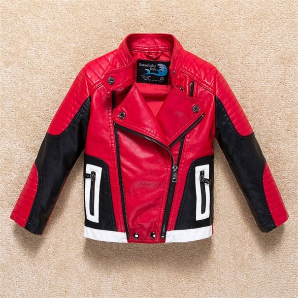 Jungen-Lederjacke J1932 rot 10