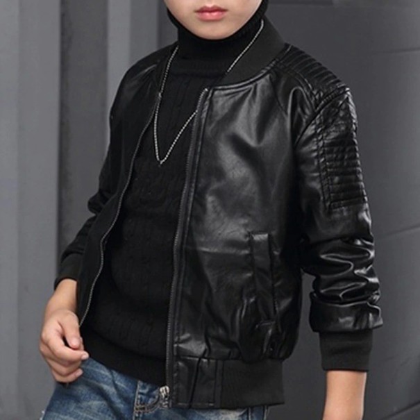 Jungen-Lederjacke L2055 schwarz 12