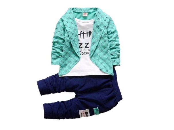 Jungen-Set – T-Shirt mit Jacke und Hose J2539 grün 2