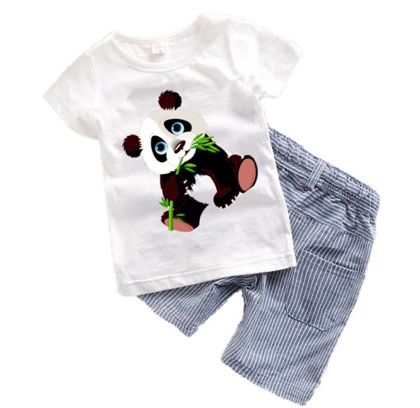 Jungen-Set – T-Shirt mit Panda und Shorts J677 3 C