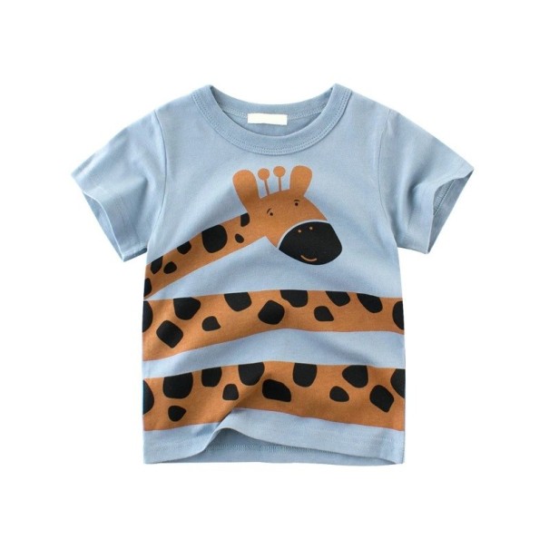 Jungen-T-Shirt mit einem Tier hellblau 2