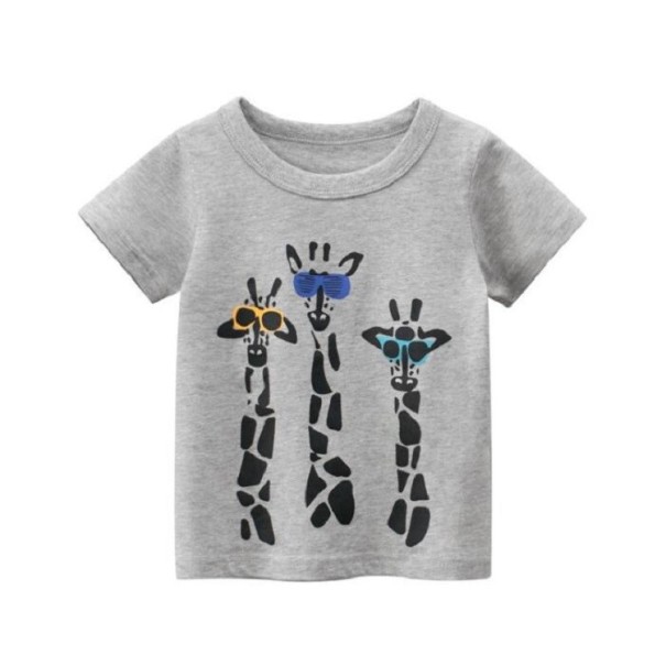 Jungen-T-Shirt mit Giraffenaufdruck B1385 grau 4