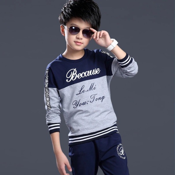 Jungen-Trainingsanzug-Set L1638 grau 9