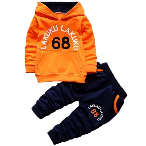 Jungen-Trainingsanzug-Set – Sweatshirt und Trainingsanzüge J1934 orange 9-12 Monate