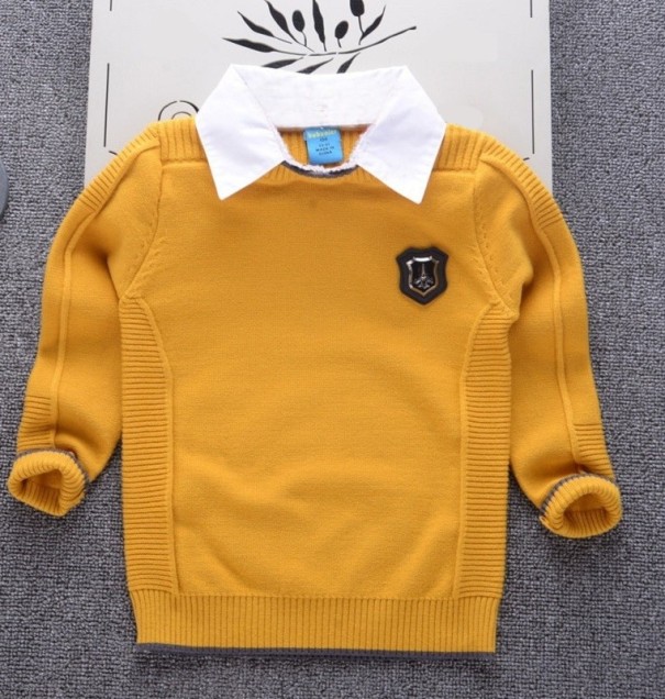 Jungenpullover L972 dunkelgelb 3