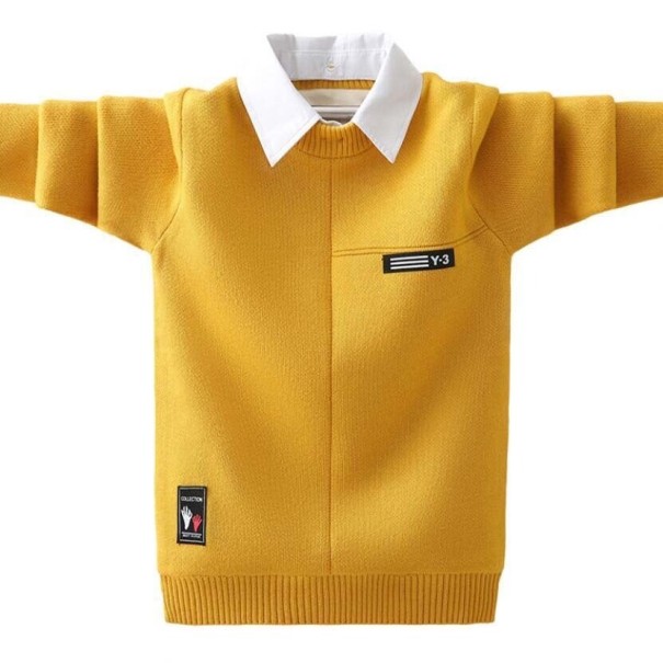 Jungenpullover L973 dunkelgelb 15