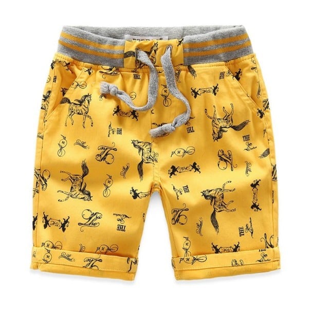 Jungenshorts mit Aufdrucken J2533 gelb 18-24 Monate
