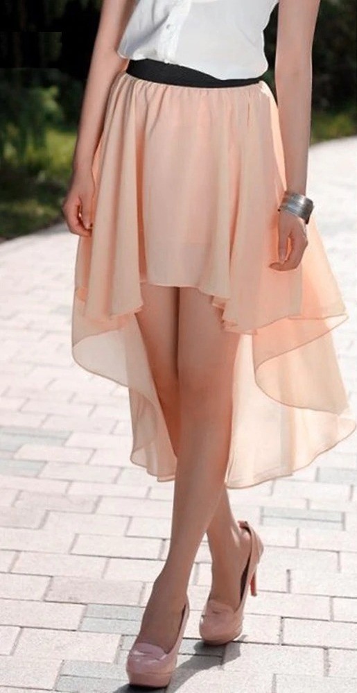 Jupe asymétrique pour femmes A1905 rose clair
