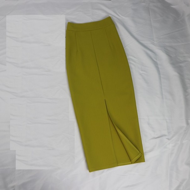Jupe crayon femme avec fente vert clair