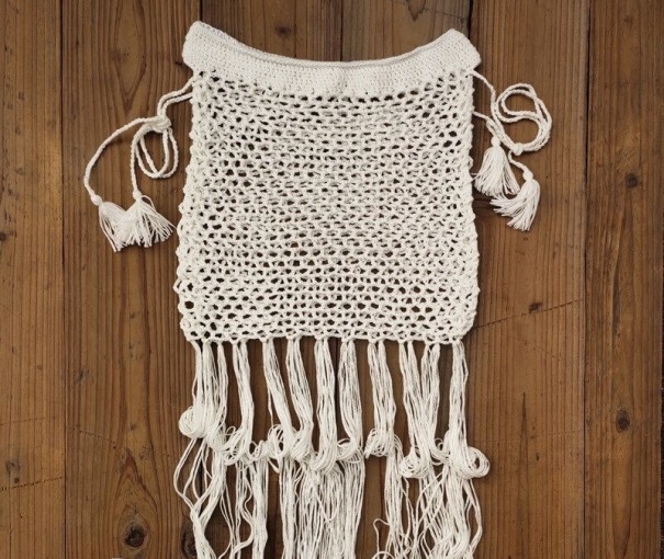 Jupe en tricot pour femmes blanc XL