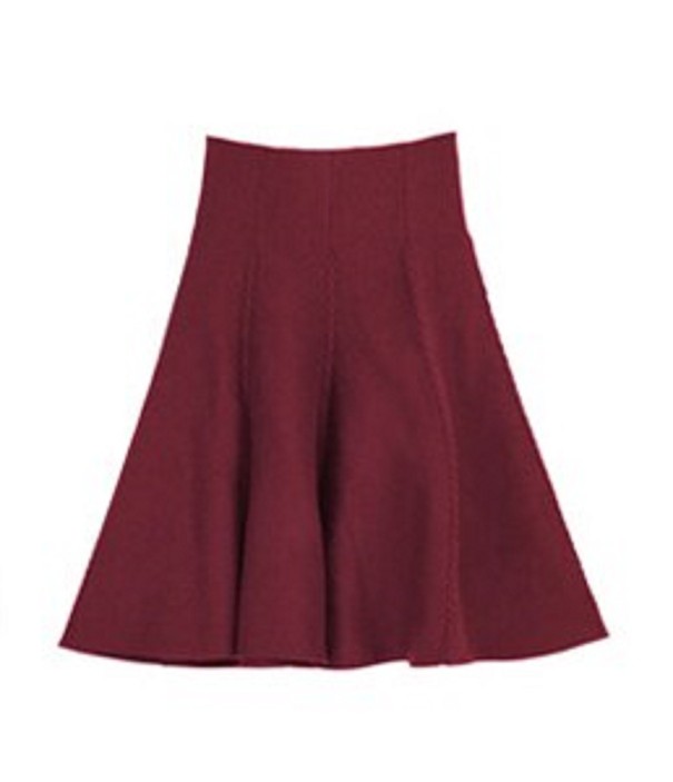Jupe en tricot pour femmes bordeaux