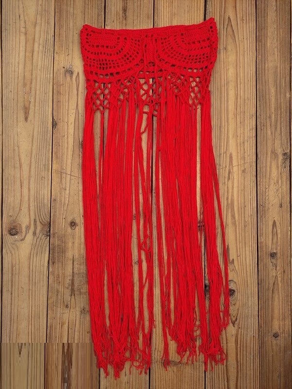 Jupe en tricot pour femmes P1138 rouge