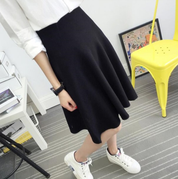 Jupe femme à taille haute A1973 noir
